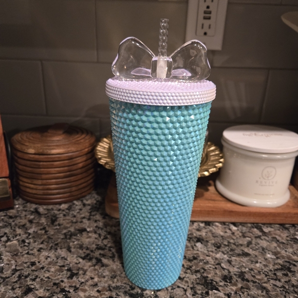 HTF Starbucks Philippines 2023 Tiffany Blue Studded Tumbler w/Crystal Bow - Picture 6 of 8